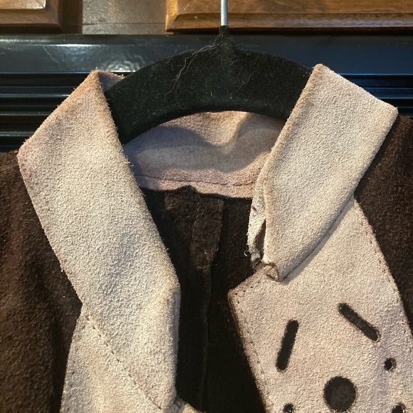 Vintage 60-70s suede cape/poncho jacket - Picture 5 of 13